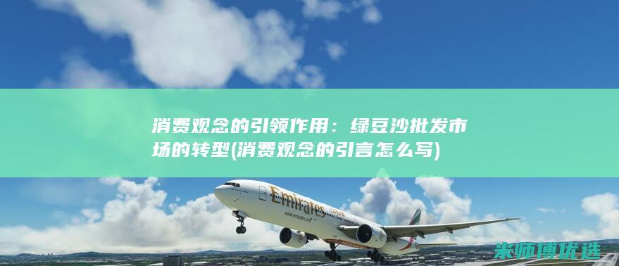 消费观念的引领作用：绿豆沙批发市场的转型 (消费观念的引言怎么写)