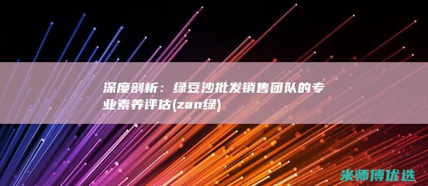 深度剖析：绿豆沙批发销售团队的专业素养评估 (zan绿)