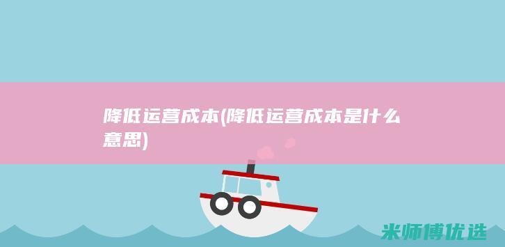 降低运营成本(降低运营成本是什么意思)