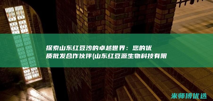 探索山东红豆沙的卓越世界：您的优质批发合作伙伴 (山东红豆源生物科技有限公司)