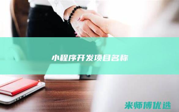 小程序开发项目名称