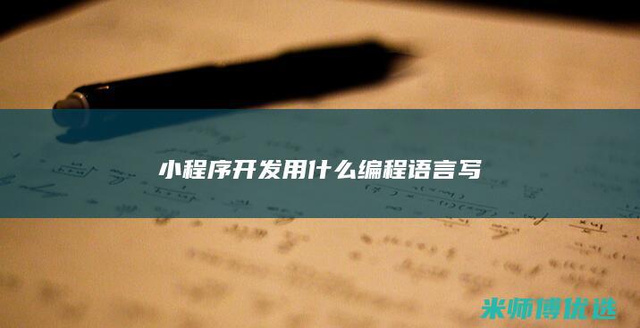 小程序开发用什么编程语言写