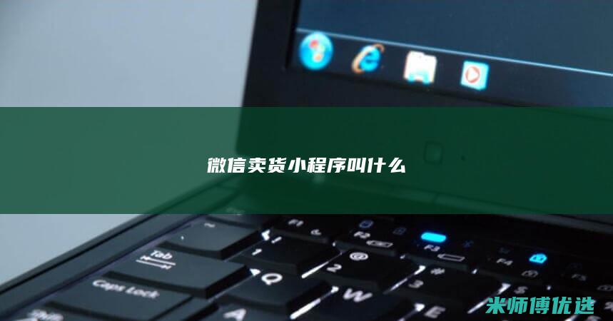 微信卖货小程序叫什么