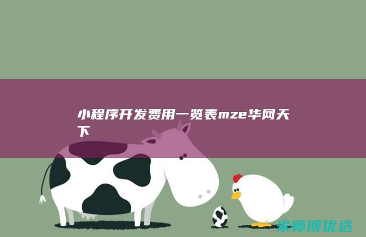 小程序开发费用一览表mze华网天下