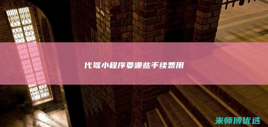 代驾小程序要哪些手续费用