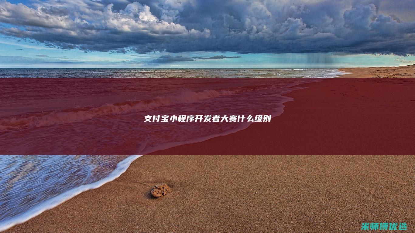支付宝小程序开发者大赛什么级别