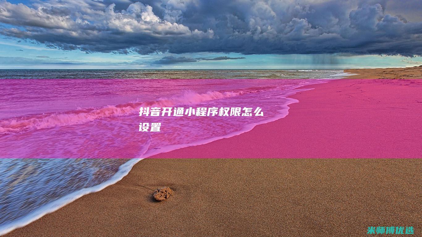 抖音开通小程序权限怎么设置
