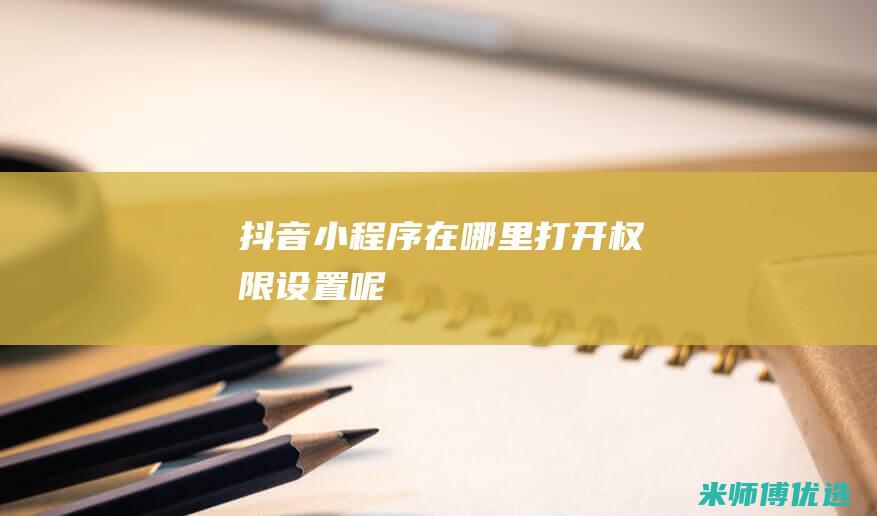 抖音小程序在哪里打开权限设置呢