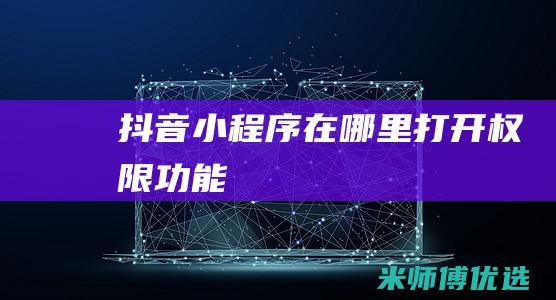抖音小程序在哪里打开权限功能