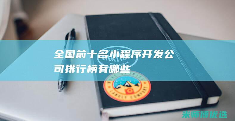 全国前十名小程序开发公司排行榜有哪些