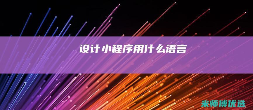 设计小程序用什么语言