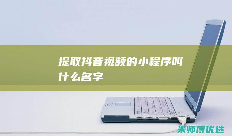 提取抖音视频的小程序叫什么名字