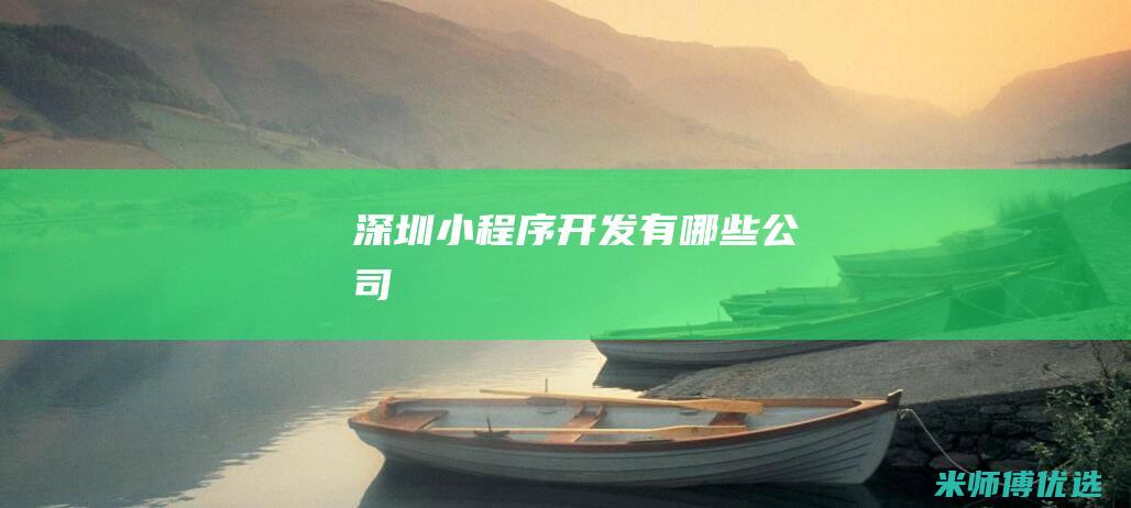 深圳小程序开发有哪些公司