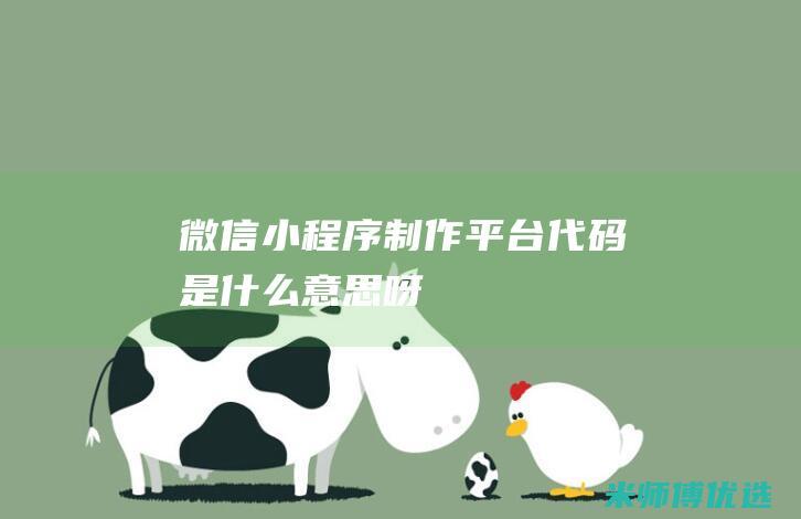 微信小程序制作平台代码是什么意思呀