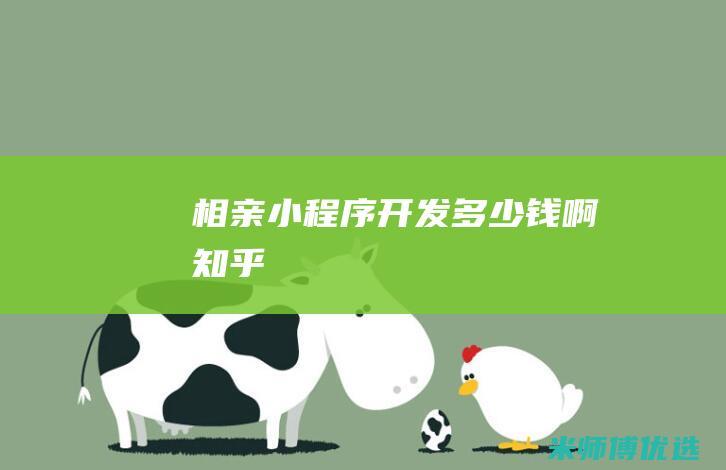 相亲小程序开发多少钱啊知乎