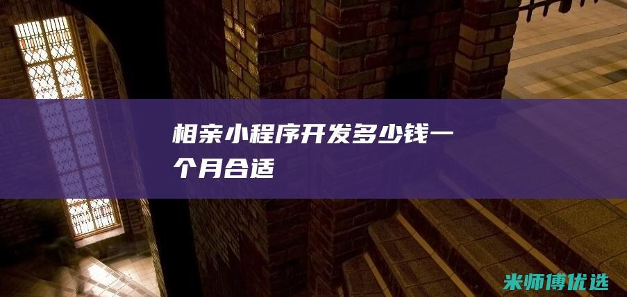 相亲小程序开发多少钱一个月合适