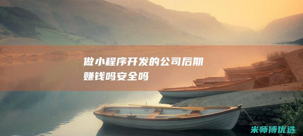做小程序开发的公司后期赚钱吗安全吗