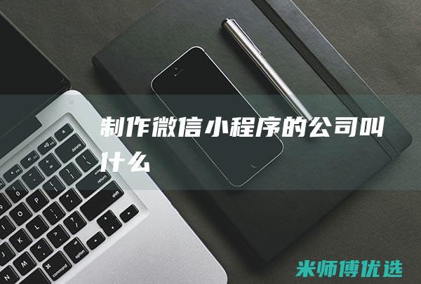 制作微信小程序的公司叫什么