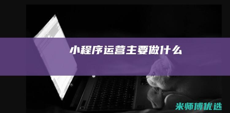 小程序运营主要做什么