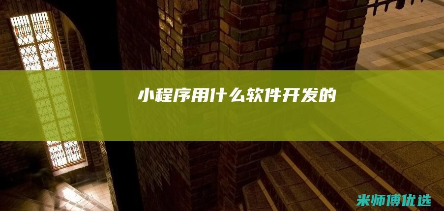 小程序用什么软件开发的