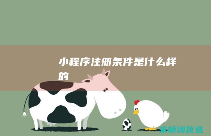 小程序注册条件是什么样的