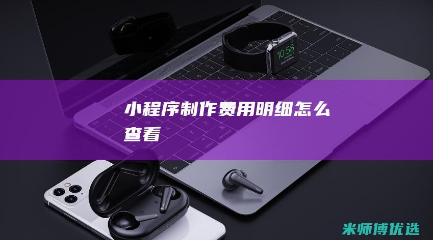 小程序制作费用明细怎么查看