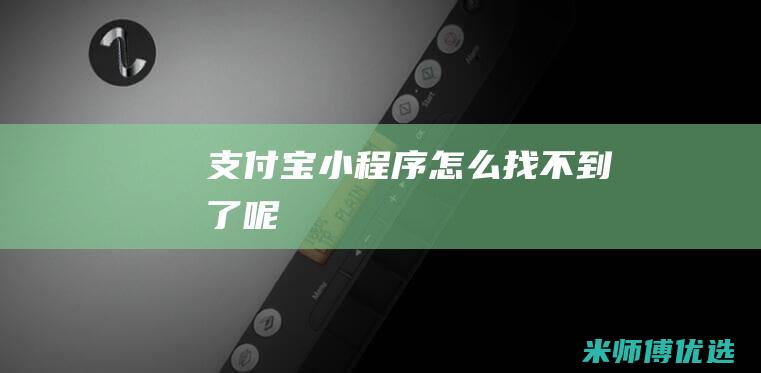 支付宝小程序怎么找不到了呢