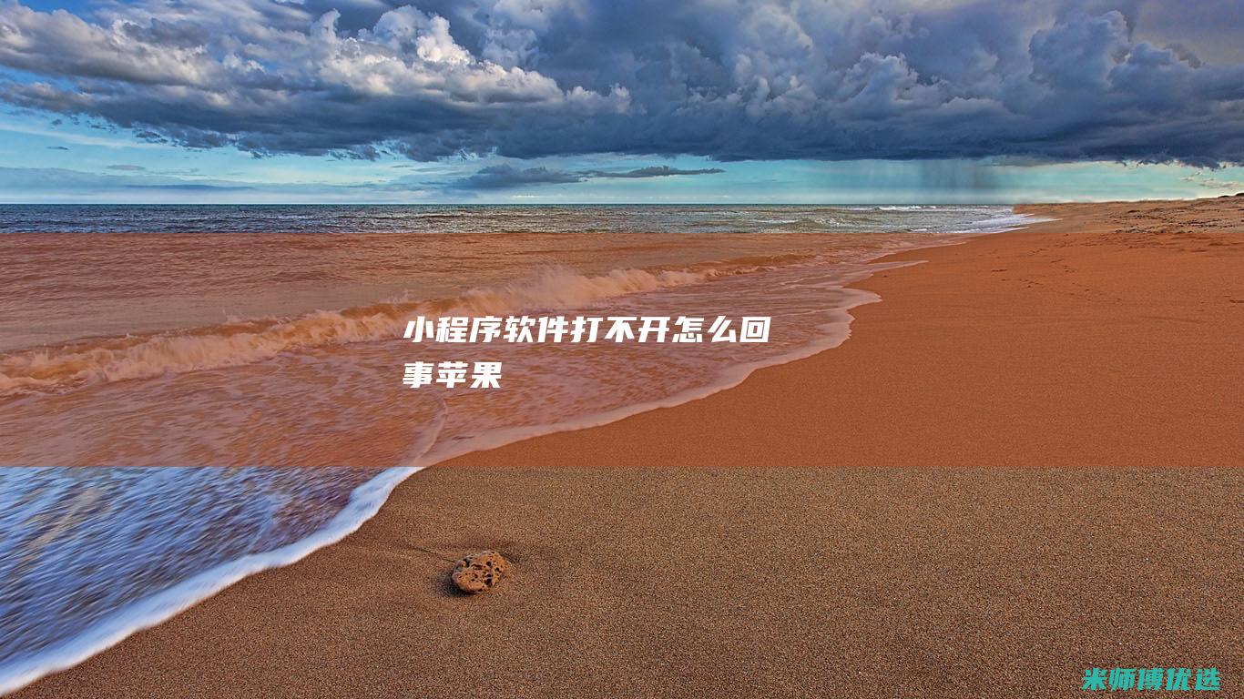 小程序软件打不开怎么回事苹果