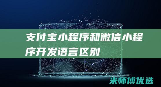 支付宝小程序和微信小程序开发语言区别