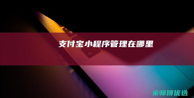 支付宝小程序管理在哪里